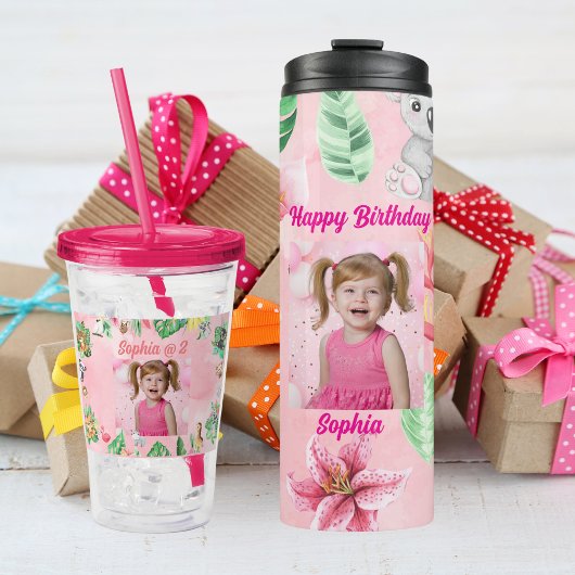 Babytiere Akrylic Tumbler Kindergeburtstag Geschen Acryltrinkbecher