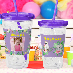 Babytiere Akrylic Tumbler Kindergeburtstag Geschen Acryltrinkbecher