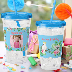 Babytiere Akrylic Tumbler Kindergeburtstag Geschen Acryltrinkbecher