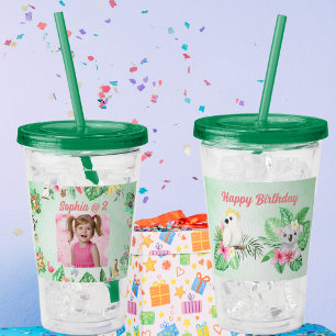 Babytiere Akrylic Tumbler Kindergeburtstag Geschen Acryltrinkbecher
