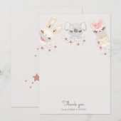 Babytiere Gesicht Maske Baby Dusche Danke Karte (Vorne/Hinten)