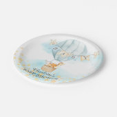 Babytiere Heißluftballon Babydusche 7" Platten Pappteller (Schrägansicht)