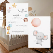 Babytiere mit Balloons Niedliche Babydusche