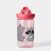 Babytiere tragen den Namen des Kindes in Rosa Trinkflasche (Vorne)