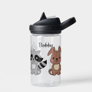 Babytiere tragen Kindername Pink Water Flasche