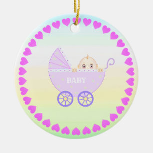 Babytrage Keramik Ornament