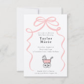 Babytragen | Girl Baby Shower Einladung (Vorderseite)