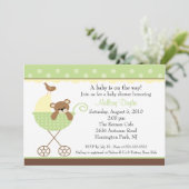 Babytragen Neutrale Babydusche Einladung (Stehend Vorderseite)