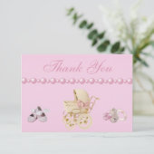 Babytragen, Schuhe, Schnuller, Perlen Vielen Dank Dankeskarte (Stehend Vorderseite)