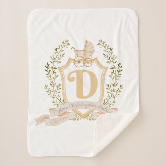 Babytragetasche Monogram "D" Kinderzimmer Throw Ki Sherpadecke (Vorderseite)