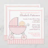 Babytragetücher-Babydusche in Rosa Einladung (Vorne/Hinten)