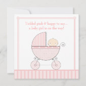 Babytragetücher-Babydusche in Rosa Einladung (Rückseite)