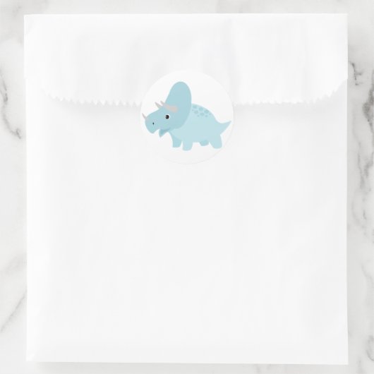 Babytriceratops Dinosaurier-Aufkleber Runder Aufkleber (Tasche)