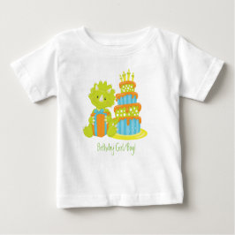 Babytriceratops-Dinosaurier u. Geburtstags-Kuchen Baby T-shirt