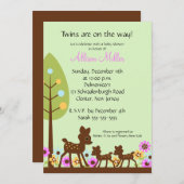 Babytruhe TWINS Kinderdusche Einladung (Vorne/Hinten)