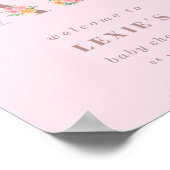 Babytyp und Rose Babydusche Begrüßung Poster (Ecke)