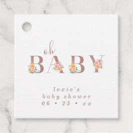 Babytyp und Rose Babydusche-Liebesmarken Geschenkanhänger