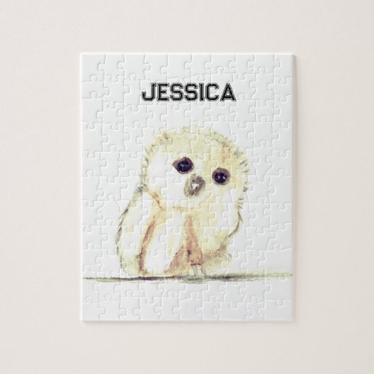 Babyuhu kleiner Vogel Tierwald Puzzle (Vertikal)