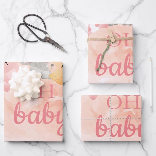 Babyverpackungspapier Geschenkpapier Set (Vorderseite)