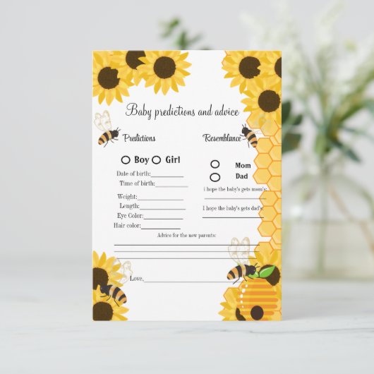 Babyvoraussage für Hummerbaby Baby Shower Game Car Einladung (Stehend Vorderseite)