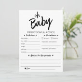 Babyvoraussagen und Ratenkarte Einladung (Stehend Vorderseite)