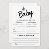 Babyvoraussagen und Ratenkarte Einladung (Vorne/Hinten)