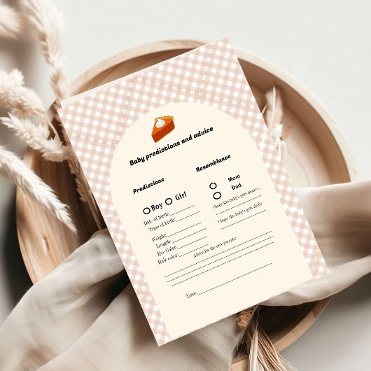 Babyvorhersage für Erntedank Kinderspielkarte Hinweiskarte