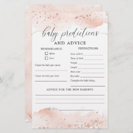 Babyvorhersagen und Ratgeber-Karte Babydusche