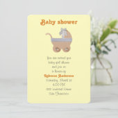 Babywagen mit Rückenlehne Kinderdusche Einladung (Stehend Vorderseite)