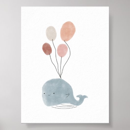 Babywal in Boho-Farbe mit Balloonplakat Poster (Vorne)
