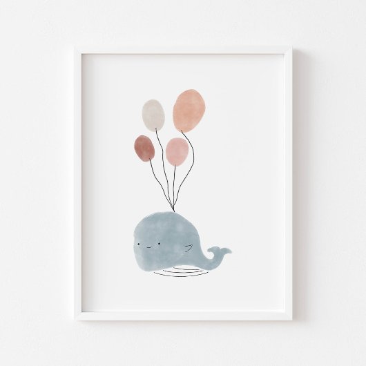 Babywal in Boho-Farbe mit Balloonplakat Poster