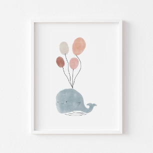 Babywal in Boho-Farbe mit Balloonplakat Poster