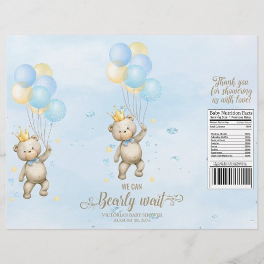 Babywanne mit Baby-Dusche Chip Beutel Wrapper Flyer (Vorne)