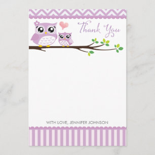 Babywanne mit Euphorie Dankeschön Card Lila Zickza Dankeskarte
