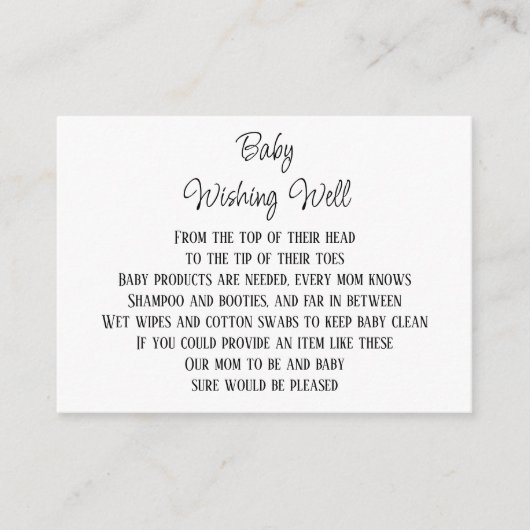 Babywaschbecken Babydusche Mini-Karten Begleitkarte (Vorderseite)