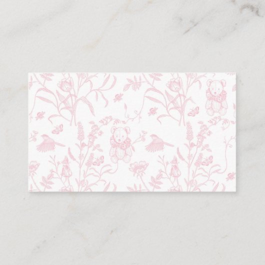 Babywaschdusche Mädchen-Wickelkarte Begleitkarte (Rückseite)