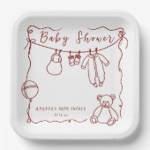 Babywäsche Babydusche Pappteller (Vorderseite)