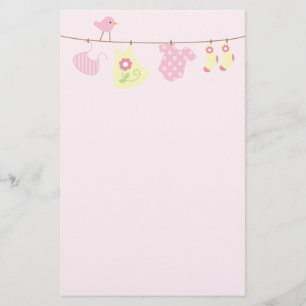Babywäsche (pink) briefpapier
