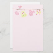 Babywäsche (pink) briefpapier (Vorne/Hinten)