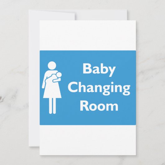 Babywechsel-Zimmer-Zeichen mit Eltern und Säugling Einladung (Vorderseite)