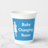 Babywechsel-Zimmer-Zeichen mit Eltern und Säugling Pappbecher (Vorderseite)