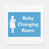 Babywechsel-Zimmer-Zeichen mit Eltern und Säugling Serviette (Vorderseite)