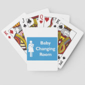 Babywechsel-Zimmer-Zeichen mit Eltern und Säugling Spielkarten (Rückseite)