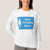 Babywechsel-Zimmer-Zeichen mit Eltern und Säugling T-Shirt (Vorderseite)