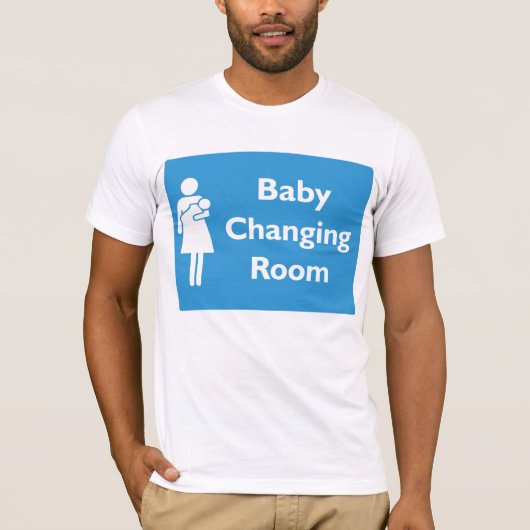 Babywechsel-Zimmer-Zeichen mit Eltern und Säugling T-Shirt (Vorderseite)