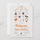 BabyWeen Halloween Ghost Mobile Baby Shower Einladung (Vorderseite)