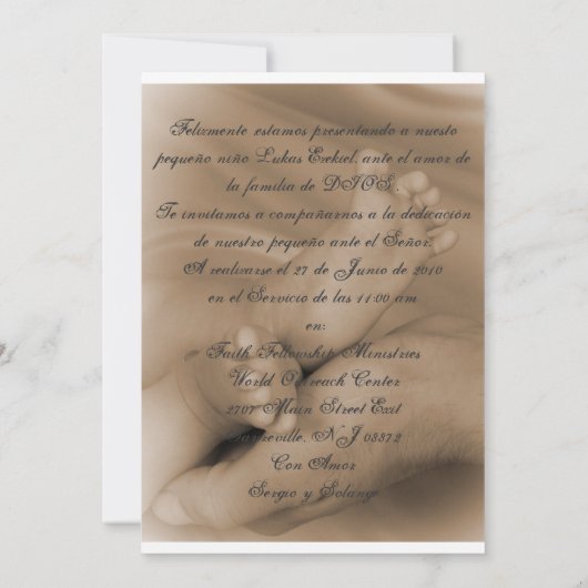 Babywidmung Einladung (Rückseite)