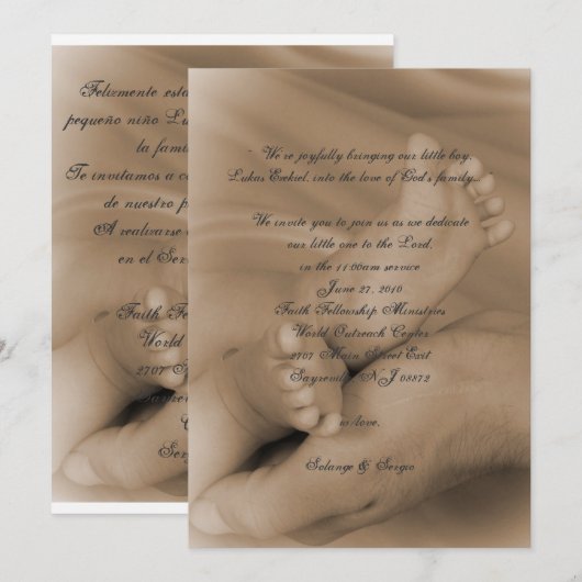 Babywidmung Einladung (Vorne/Hinten)