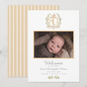 Babywiege Monogramm L | Neutrale Geburt Ankündigung (Vorne/Hinten)