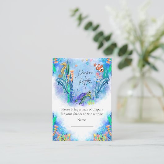 Babywindeln für Meerestiere Begleitkarte (Stehend Vorderseite)